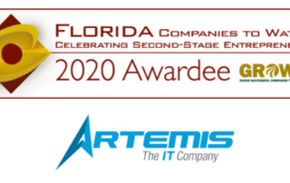 Banner that reads - Florida Companies to watch - Celebrating Second stage entrepreneurs - 2020 Award - Grow Florida